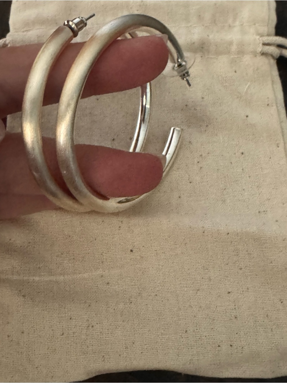 Classic Silver Hoop Earrings - Women Jewelry - Picture 2 of 3